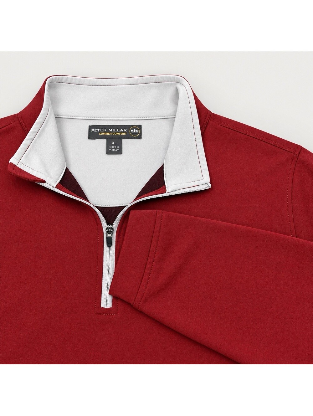 Peter Millar Summer Comfort 1/4 Zip Pullover Mens XL Red Golf Performance